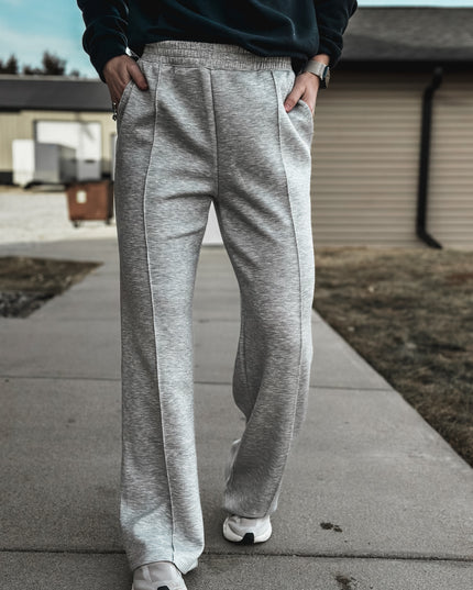 Brand Stride Scuba Wide Pants - Heather Grey