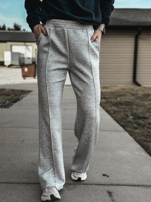 Brand Stride Scuba Wide Pants - Heather Grey