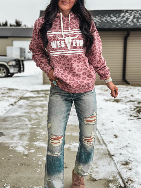 Brand Hoodie - Pink Leopard