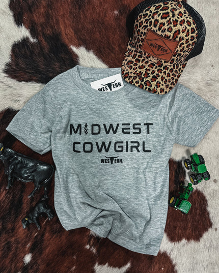Midwest Cowgirl T Youth - Grey