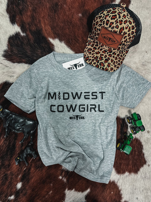 Midwest Cowgirl T Youth - Grey
