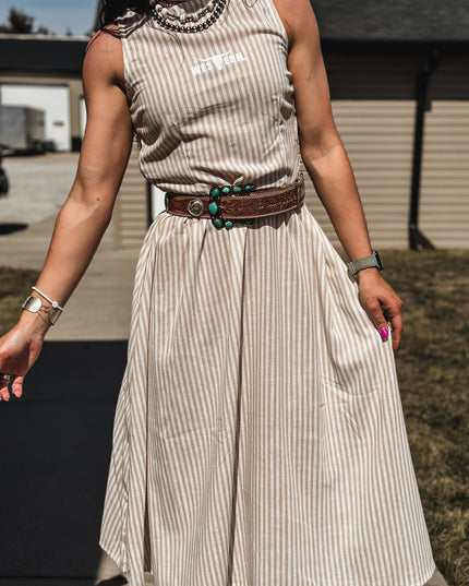 Spring Linen Stripe Dress