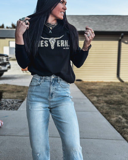 Brand Woods Camo Logo Jersey Longsleeve - Black