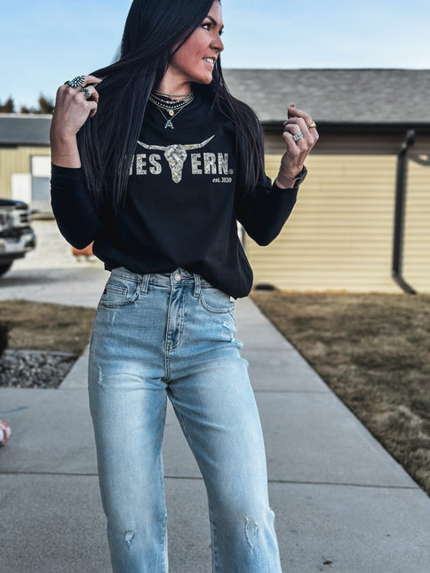 Brand Woods Camo Logo Jersey Longsleeve - Black