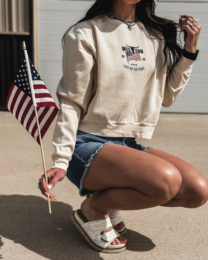 Vintage 4th of July Mid-Length Crew