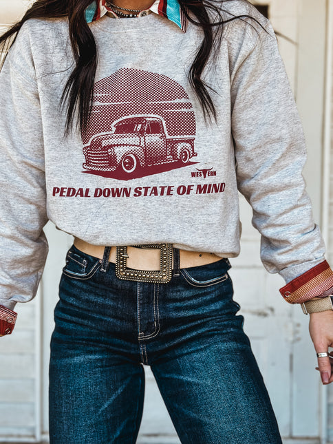 Heart Like a Truck Crew - Oatmeal/Burgundy