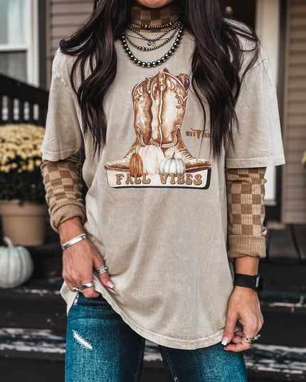 Fall Vibes Oversized T - Tan