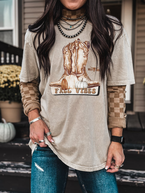 Fall Vibes Oversized T - Tan