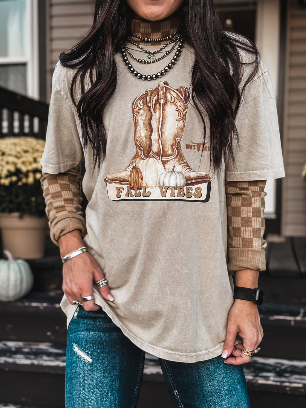 Fall Vibes Oversized T - Tan
