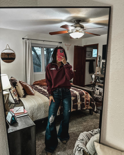 Brand 1/4 Zip Maroon