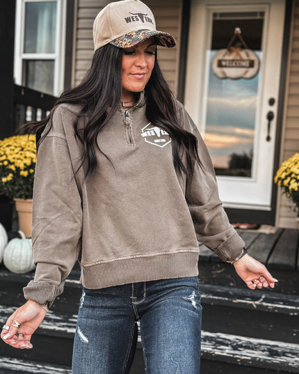 Brand Sammy Pullover 1/4 Zip - Espresso