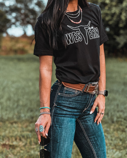 Brand T White Outline Logo - Black