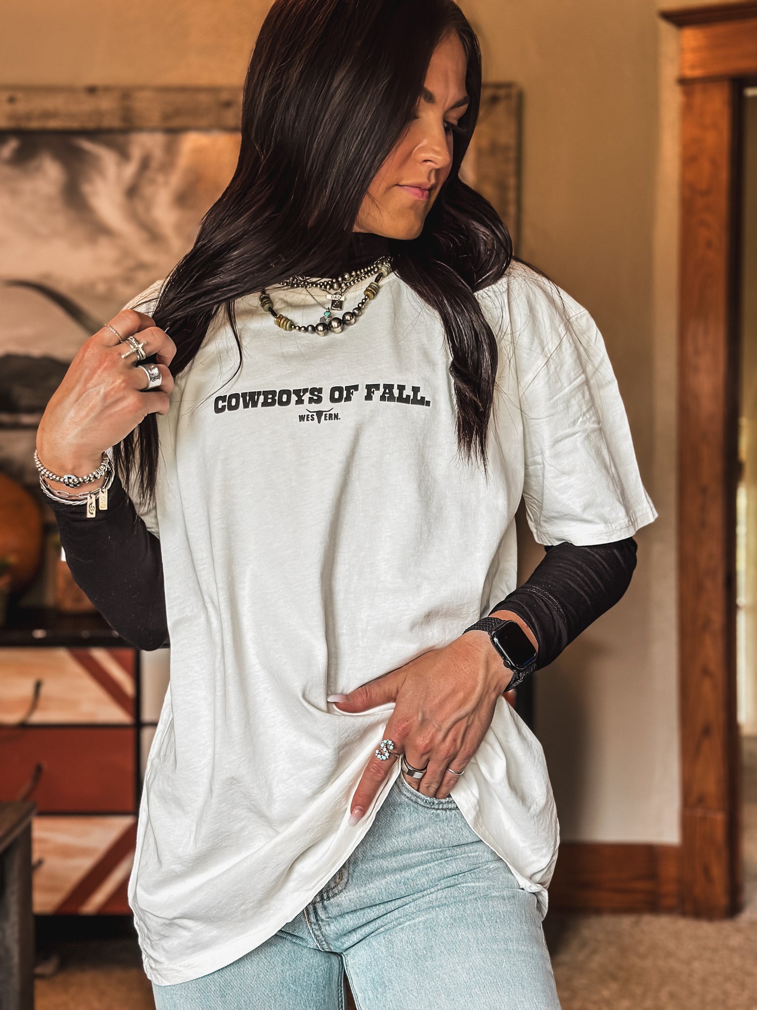 Cowboys of Fall Oversized T -Ivory