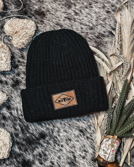 Brand Sport Knit Beanie - Black