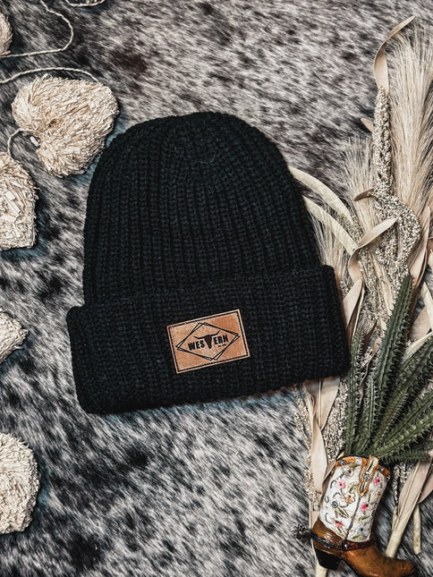 Brand Sport Knit Beanie - Black