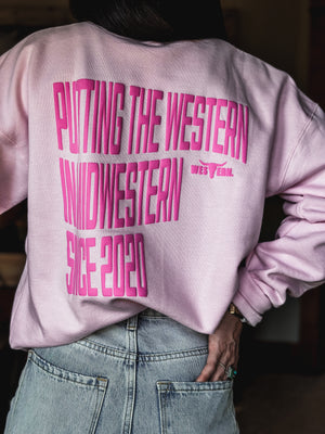 Western in Midwestern Puff Crew - Pink