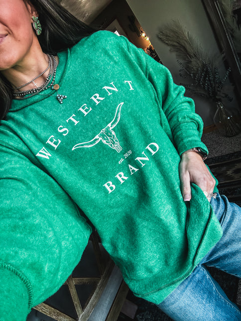 Brand WTB Longhorn Brushed Crew Sweater - Green