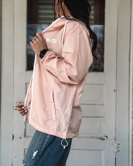 Brand Scuba Windbreaker Full Zip Jacket - Blush Pink