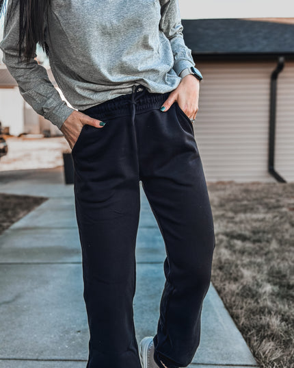 Brand Tri-Cotton Joggers - Black