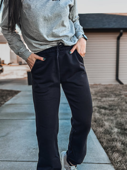 Brand Tri-Cotton Joggers - Black