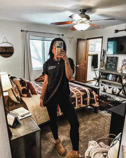 Brand Sueded Jersey Tee - Black