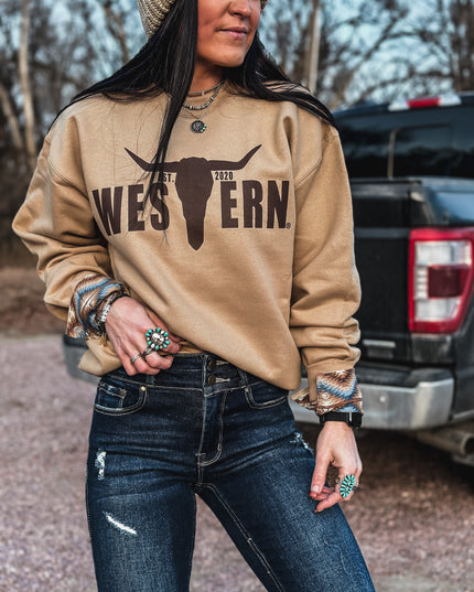 Brand Brown Logo Crew - Caramel