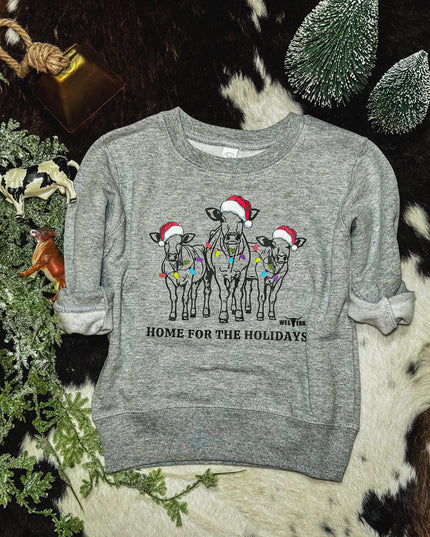 Home for the Holidays Toddler CREW - Grey