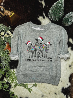 Home for the Holidays Toddler CREW - Grey