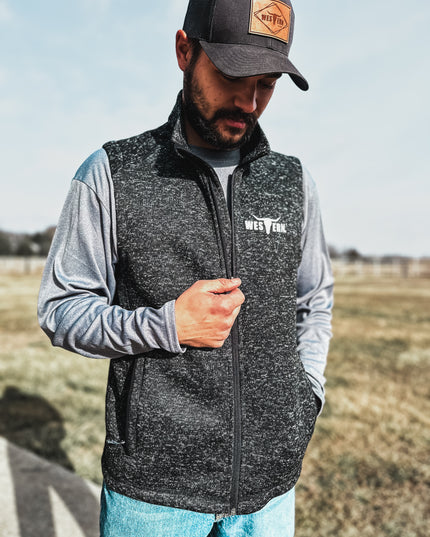 Brand Men's Fleece Vest - Heather Black