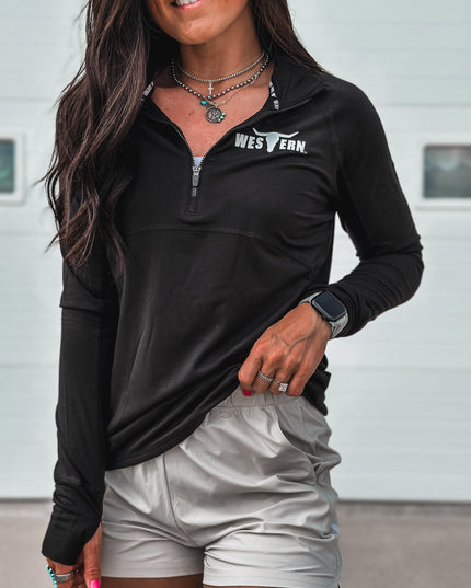 Brand Ladies Golfer 1/4 Zip - Black