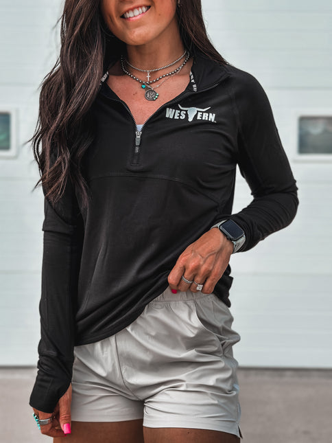 Brand Ladies Golfer 1/4 Zip - Black