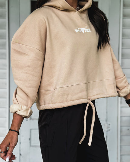 Brand Tri Rover Cinch Hoodie - Cream