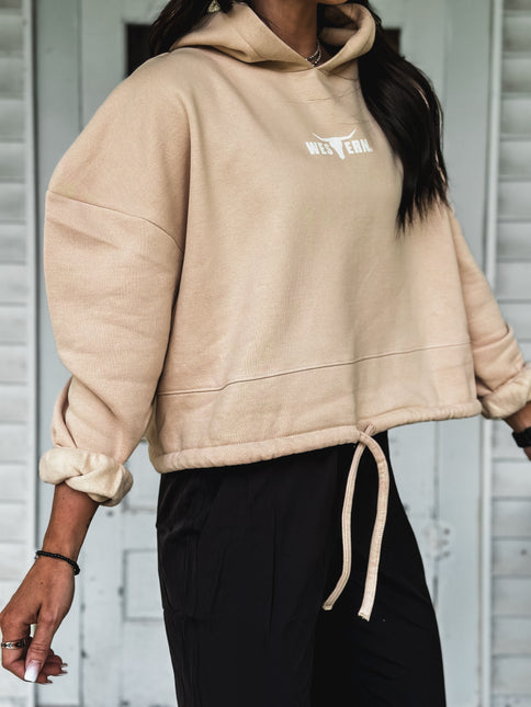 Brand Tri Rover Cinch Hoodie - Cream