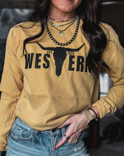 Brand Black Logo Longsleeve - Mustard