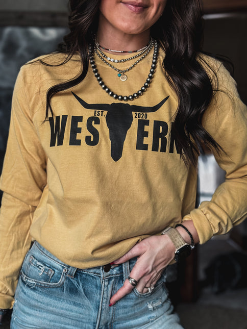 Brand Black Logo Longsleeve - Mustard