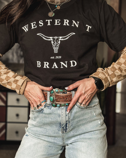 Western T Brand Longhorn - Black