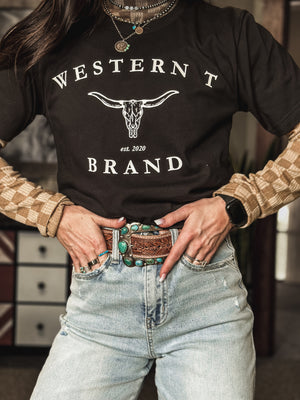 Western T Brand Longhorn - Black