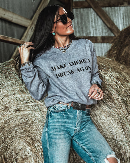 Make America Drunk Again Crew - Grey
