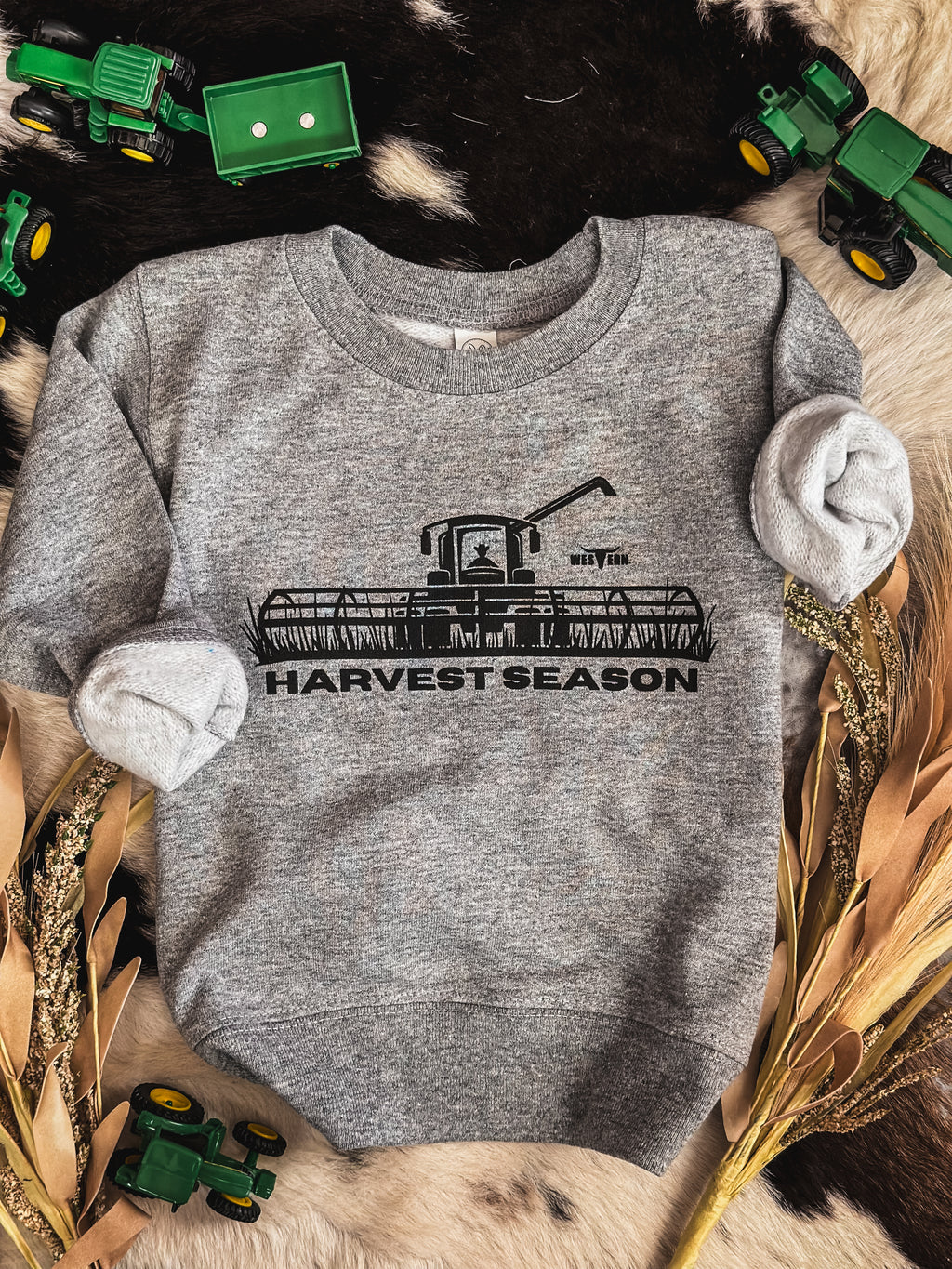 Harvest Season Toddler Crew - Grey