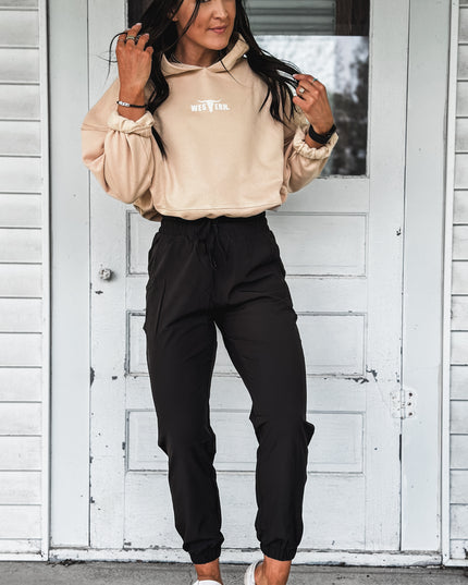 Brand Tri Rover Cinch Hoodie - Cream