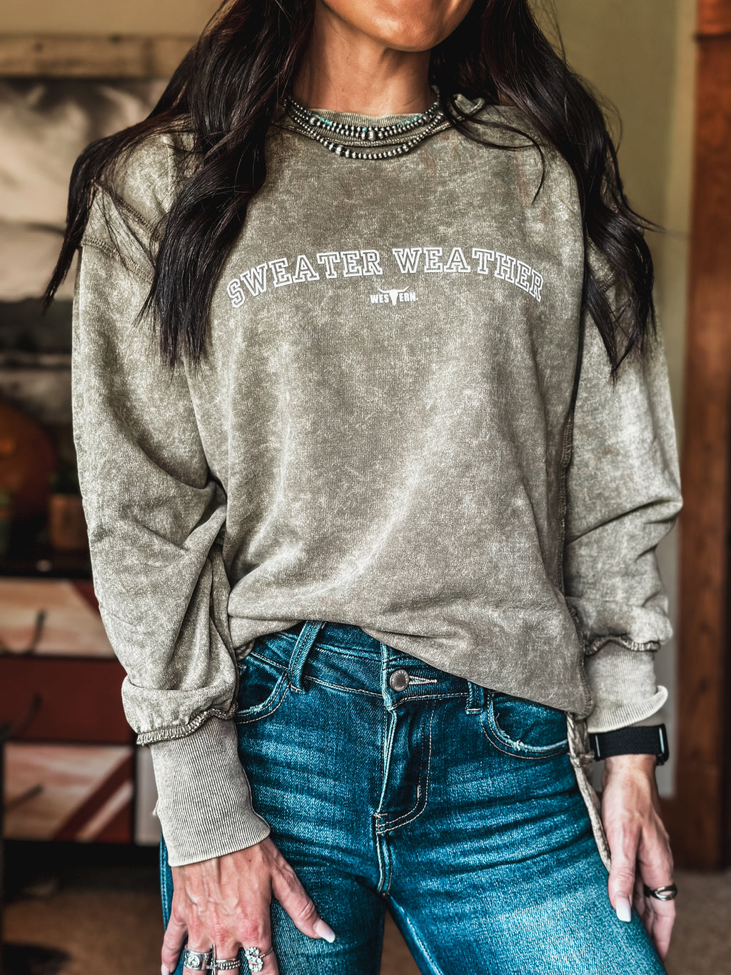 Sweater Weather - Mocha Crew Sweater