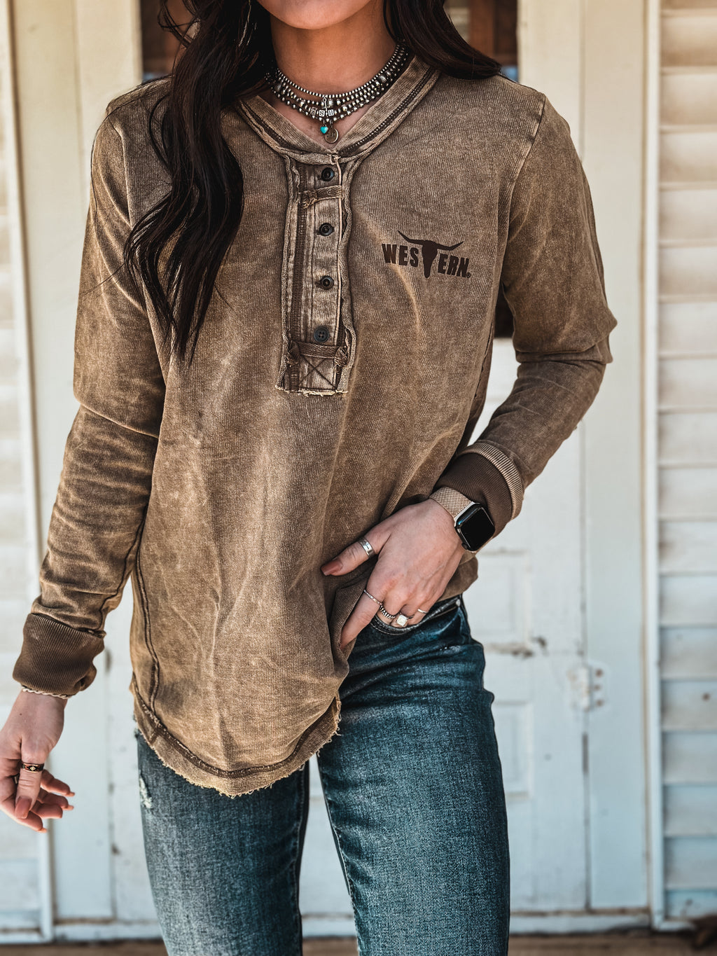 Brand Bozeman Button Longsleeve - Ash Mocha