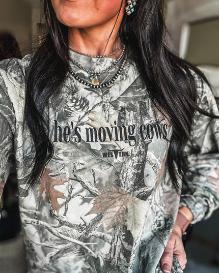 He's Moving Cows Longsleeve - Crisp Woods Camo