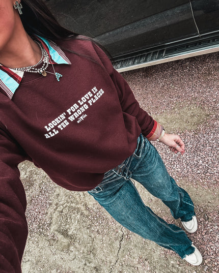 Lookin' For Love Crew - Deep Maroon