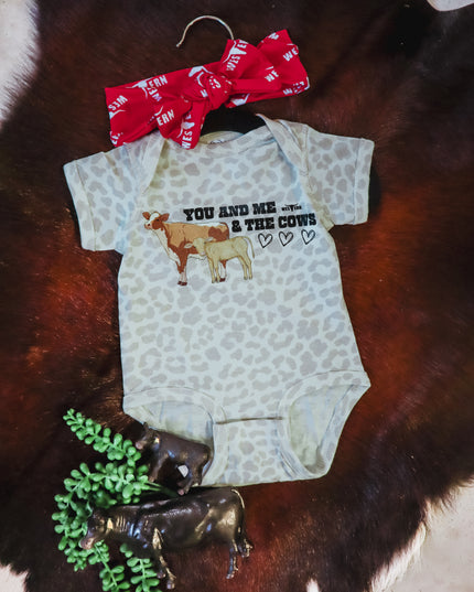 Cow Valentine Onesie - Natural Leopard
