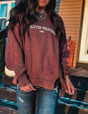 Sweater Weather Crew Sweater - Mahogany