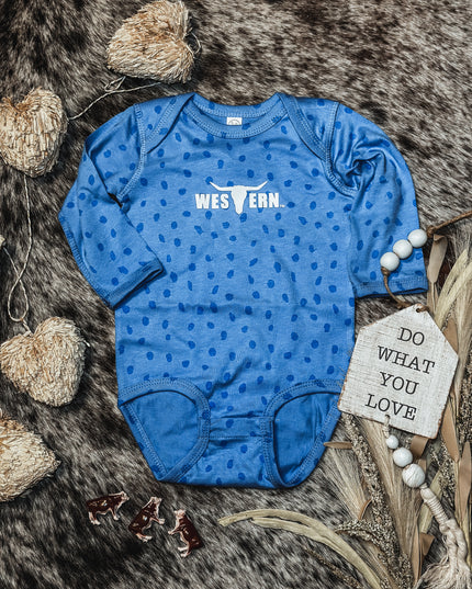 Brand Onesie Blue Spots Longsleeve