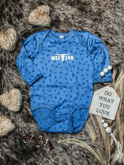 Brand Onesie Blue Spots Longsleeve