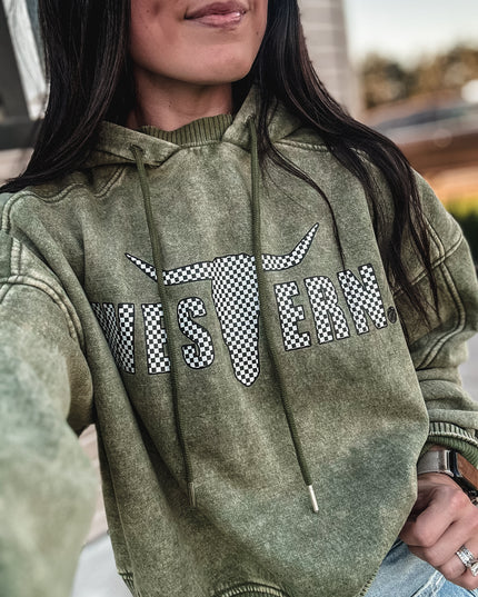 Brand Jersey Hoodie - Checkers/Olive