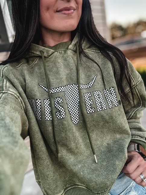 Brand Jersey Hoodie - Checkers/Olive